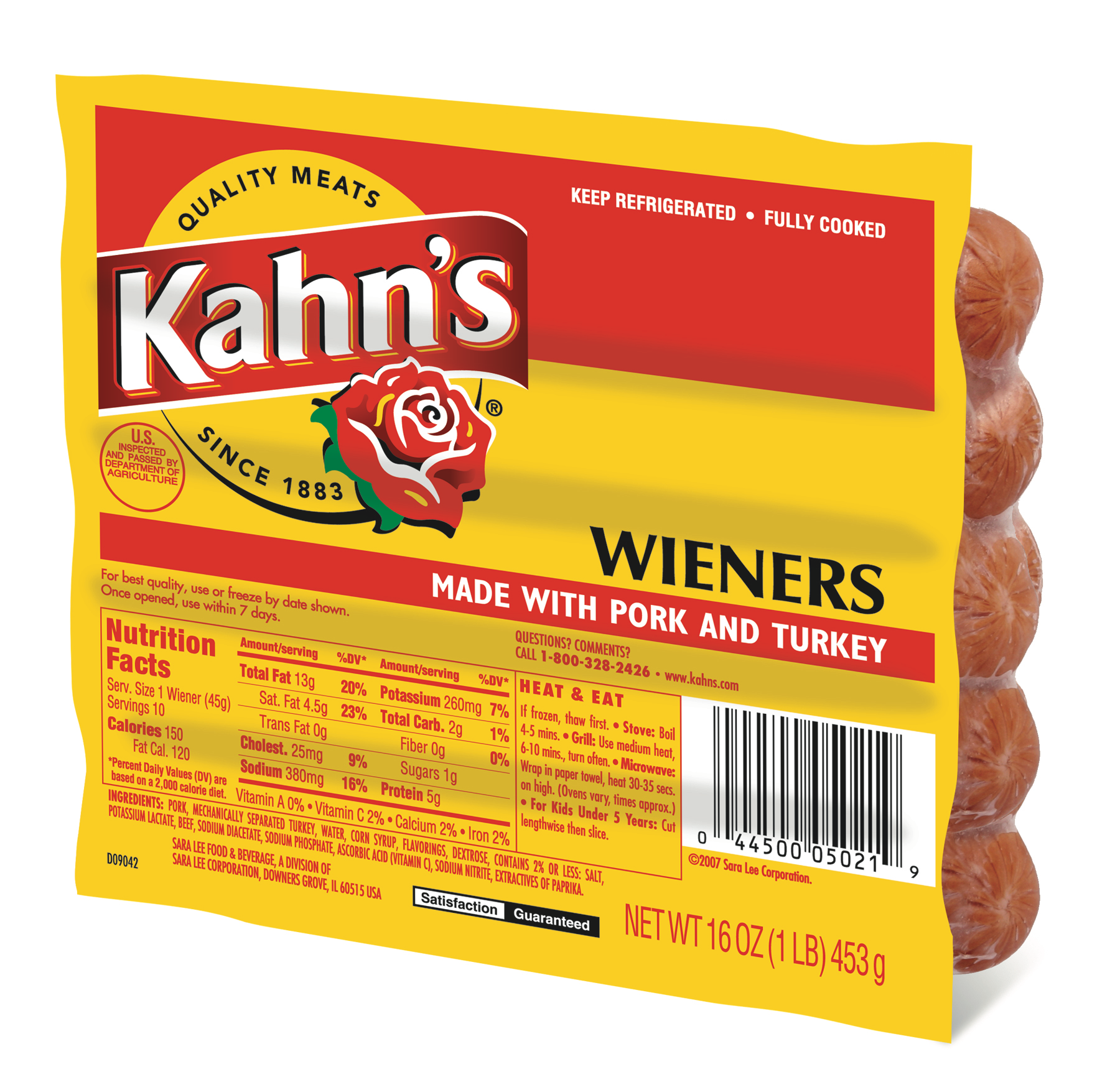 slide 1 of 3, KAHNS Kahn's Fully Cooked Wieners, 10 Count, 453.59 g