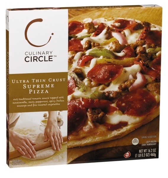 slide 1 of 1, Culinary Circle Ultra Thin Crust Supreme Pizza, 16.25 oz