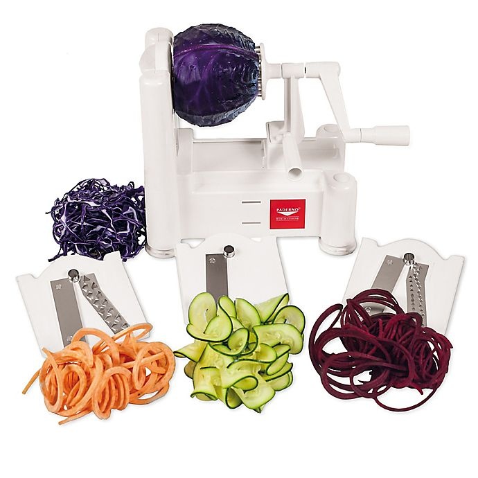 slide 1 of 1, Paderno World Cuisine Tri-Blade Vegetable Spiralizer Slicer, 1 ct