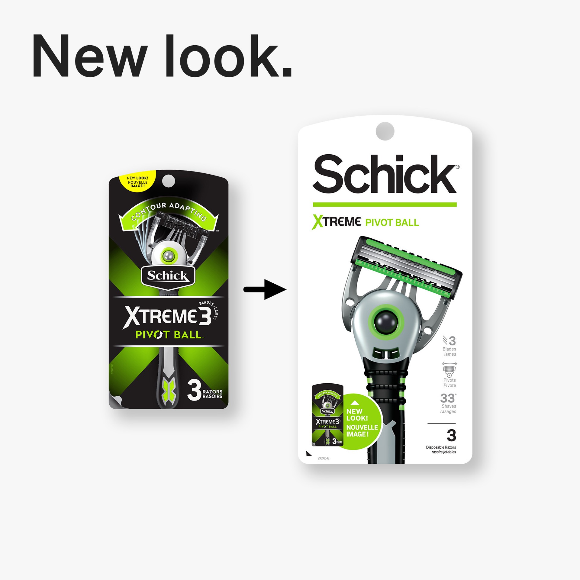 slide 4 of 5, Schick Xtreme 3 Pivot Ball Razors 3 ea, 3 ct