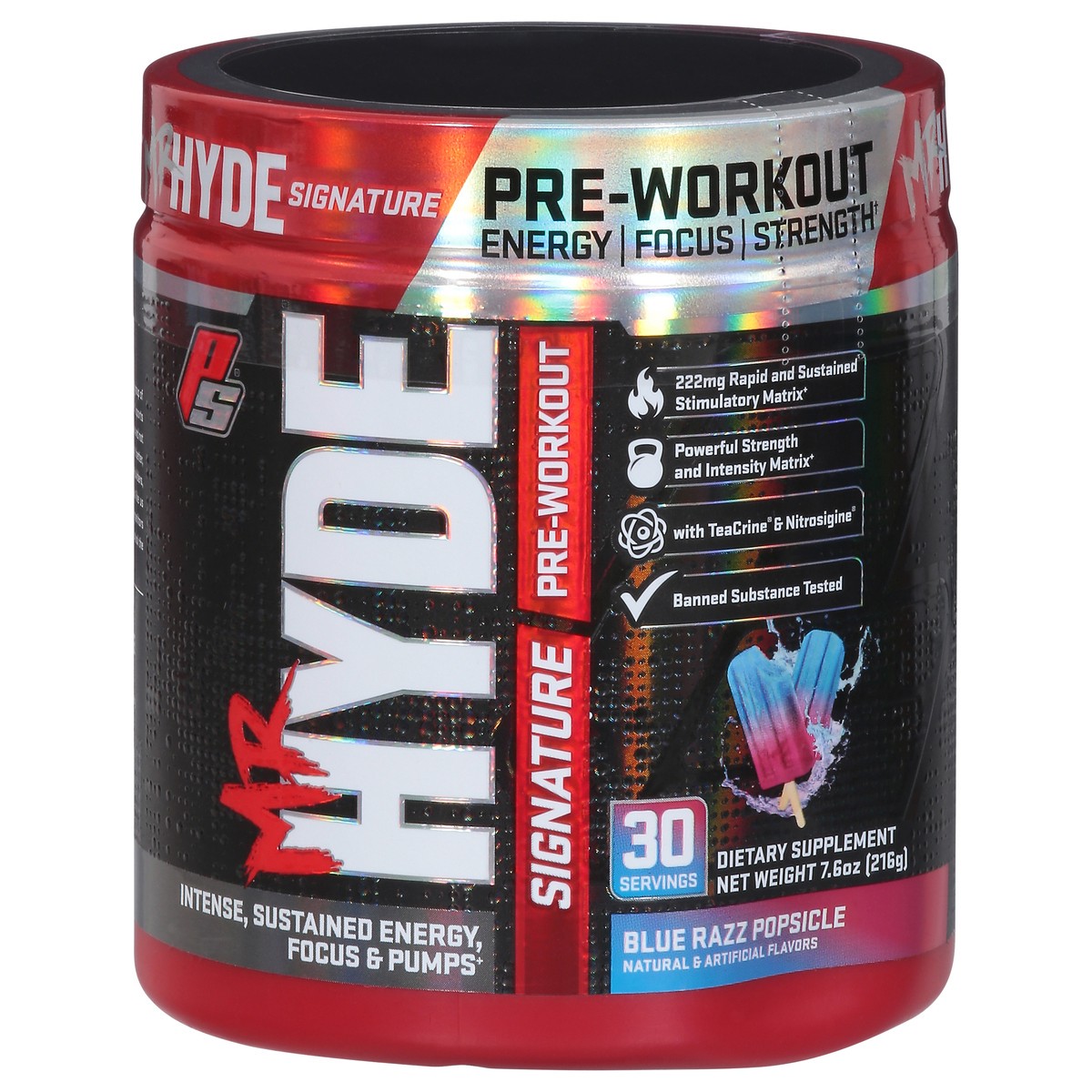 slide 1 of 9, Hyde Blue Razz Popsicle Pre-Workout 7.6 oz, 7.6 oz