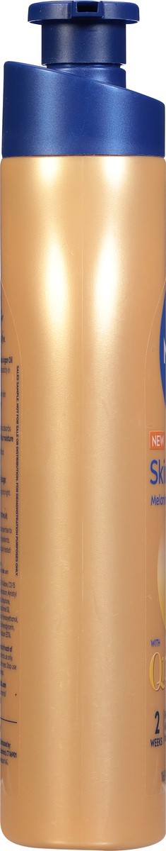 slide 2 of 9, Nivea Skin Firming Melanin Beauty & Hydration Body Lotion with Q10 and Argan Oil, 16.9 Fl Oz Pump Bottle, 16.9 oz