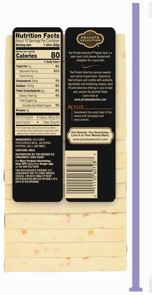 slide 2 of 2, Private Selection Pepper Jack Singles, 8 oz