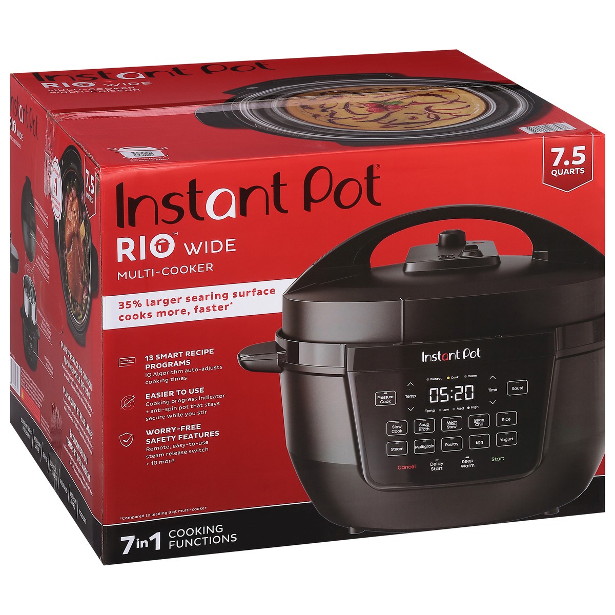 slide 3 of 10, Instant Pot Rio Wide 7.5 Quarts 7 in 1 Multi-Cooker 1 ea, 1 ct