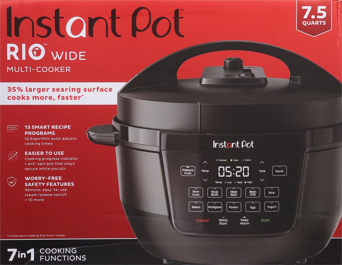 slide 5 of 10, Instant Pot Rio Wide 7.5 Quarts 7 in 1 Multi-Cooker 1 ea, 1 ct