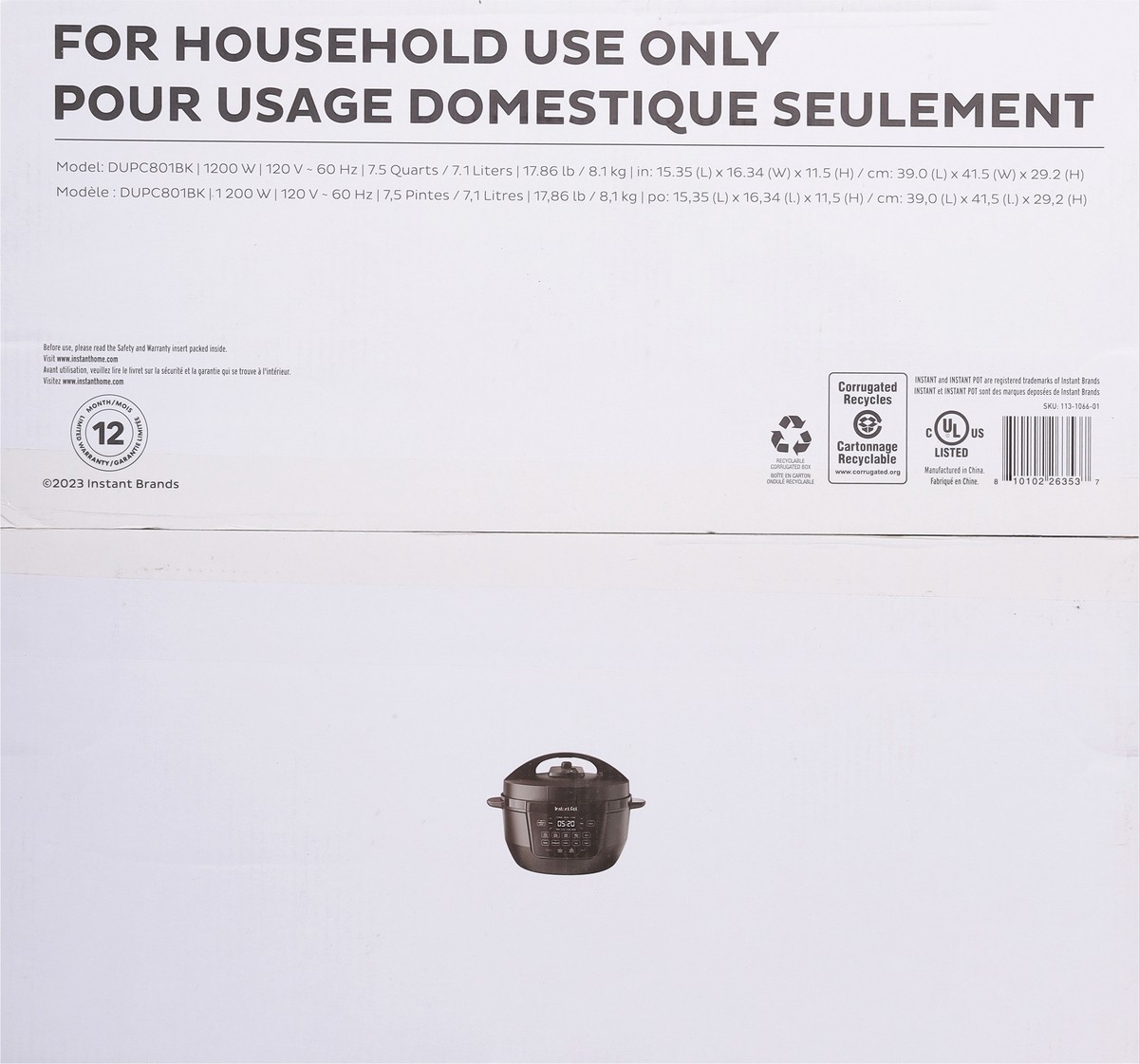 slide 10 of 10, Instant Pot Rio Wide 7.5 Quarts 7 in 1 Multi-Cooker 1 ea, 1 ct