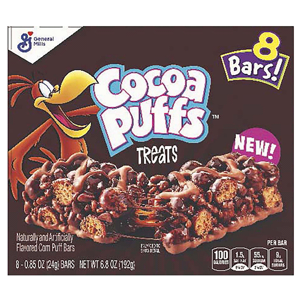 slide 1 of 1, Cocoa Puffs Corn Puff Bars, Treats, 8 ct