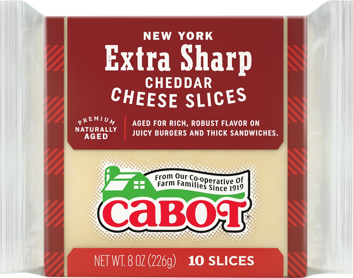 slide 3 of 7, Cabot Creamery Sliced New York Extra Sharp Cheddar Cheese 8 oz, 8 oz