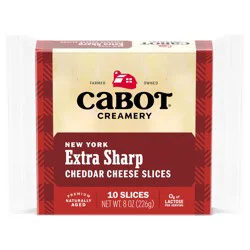 Cabot NY Extra Sharp Cheddar Cheese Slices, 8 oz