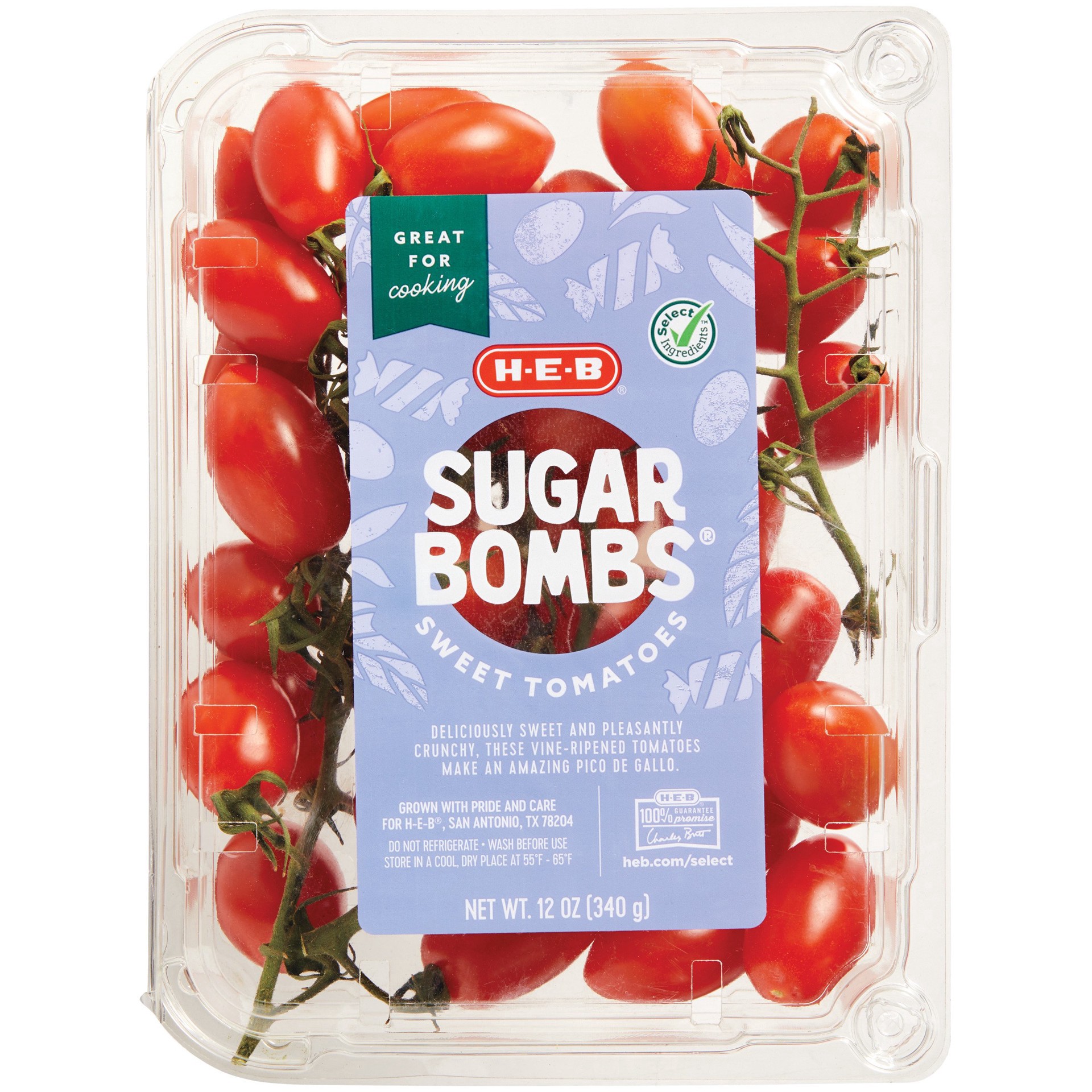 slide 1 of 1, H-E-B Fresh Sugar Bombs Sweet Tomatoes, 12 oz
