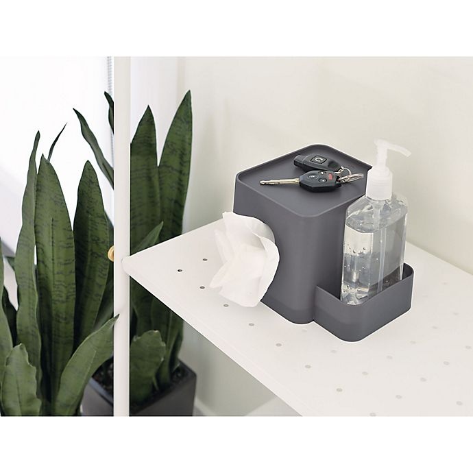 slide 2 of 6, iDesign Tissue Holder with Storage Caddy - Charcoal, 1 ct