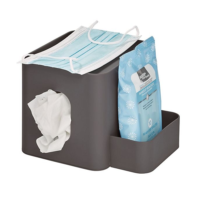 slide 6 of 6, iDesign Tissue Holder with Storage Caddy - Charcoal, 1 ct