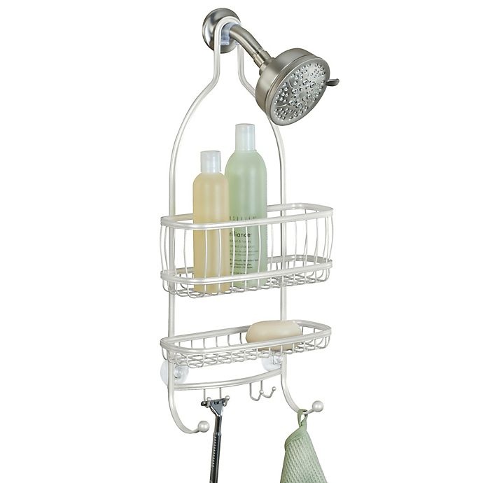 slide 2 of 4, iDesign York Lyra Shower Caddy - Pearl White, 1 ct