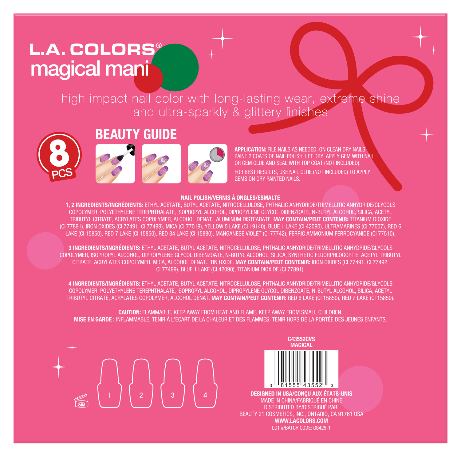 slide 2 of 2, L.a. Colors® 8 Pcs D.i.y. Magical Mani Set Display, 1 ct