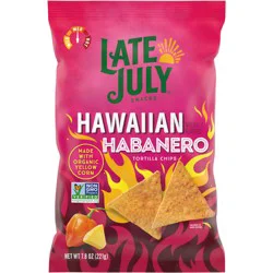 Late July Snacks Hawaiian Habanero Corn Tortilla Chips, 7.8 oz Bag