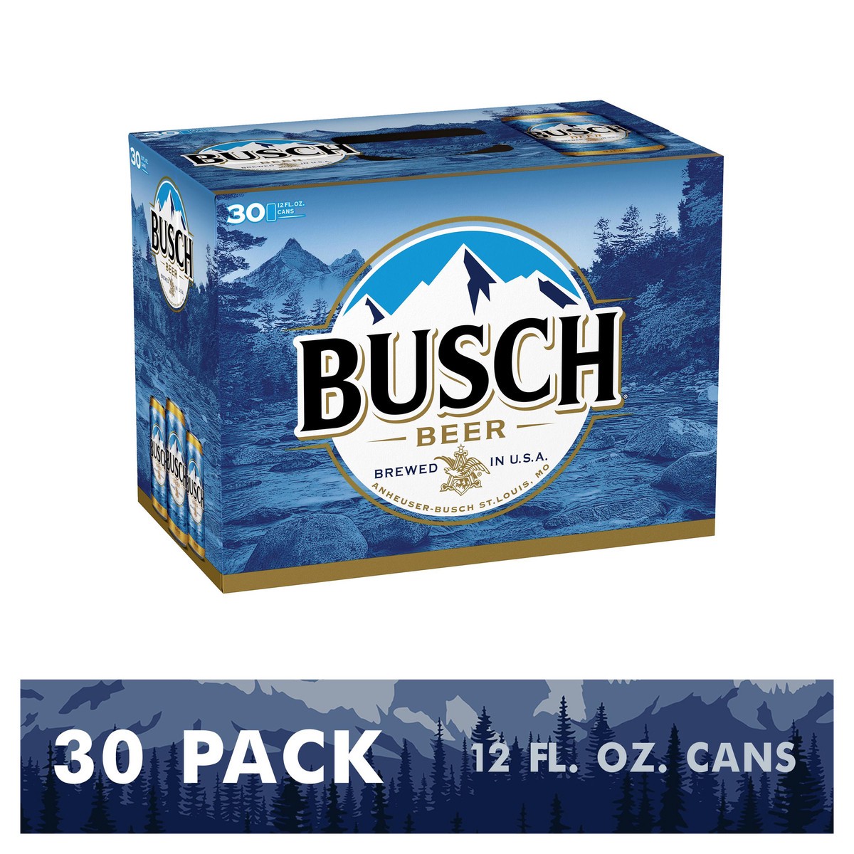 slide 1 of 53, Busch Beer, 30 Pack Beer, 12 FL OZ Cans, 4.3% ABV, 12 fl oz