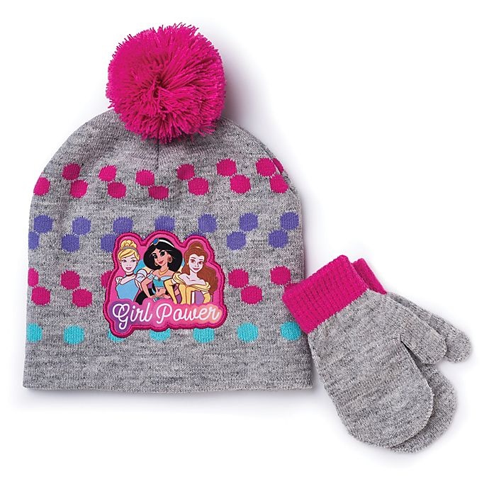 slide 1 of 1, Disney Princess Hat and Mitten Set - Grey, 2 ct