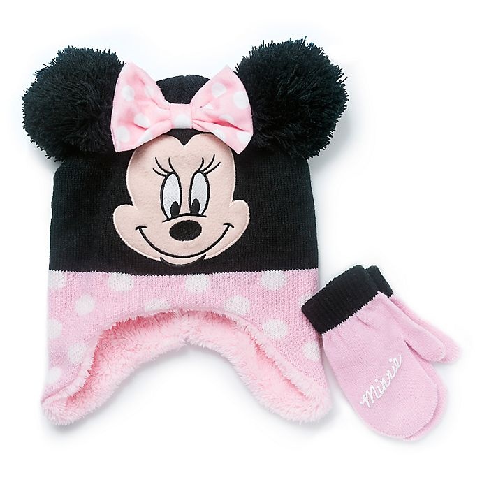 slide 1 of 1, Disney Minnie Mouse Hat and Mitten Set - Pink, 2 ct