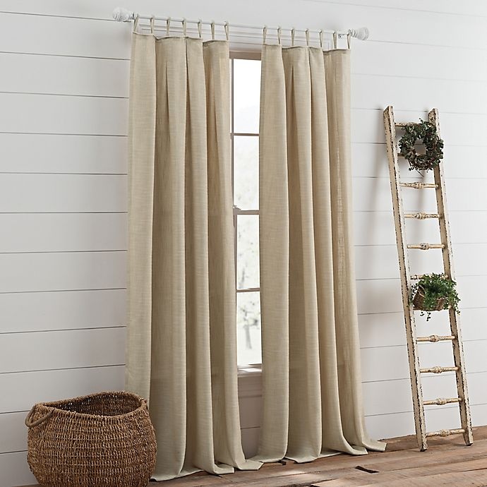 slide 2 of 3, Mercantile Cassora Skinny Tab Window Curtain Panel - Linen, 95 in