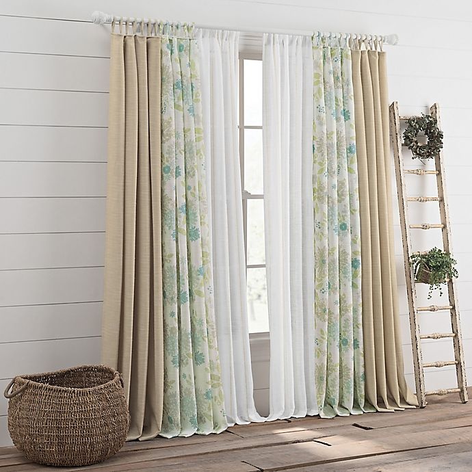 slide 3 of 3, Mercantile Cassora Skinny Tab Window Curtain Panel - Linen, 95 in