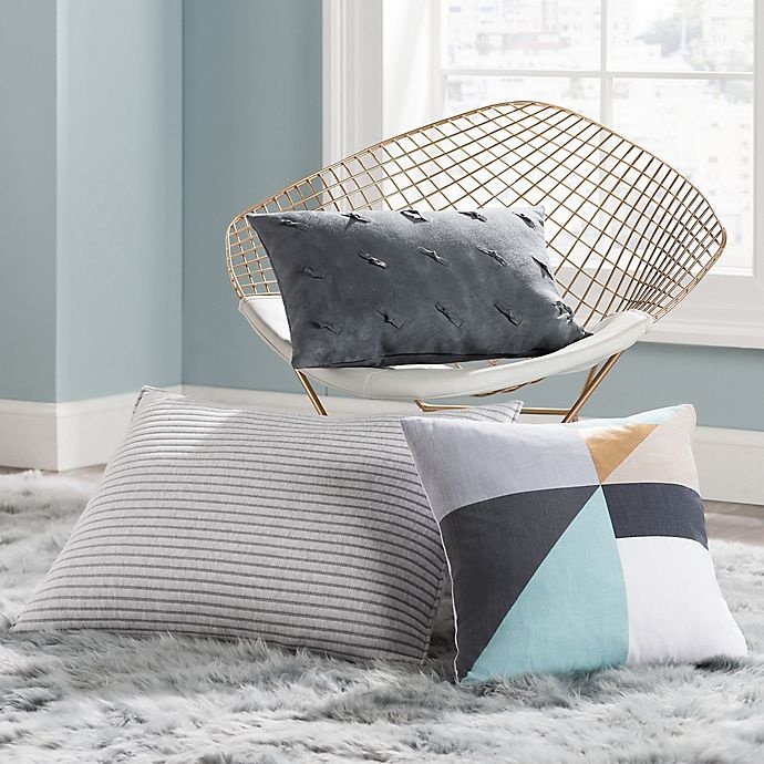 slide 2 of 2, KAS Room Brixton Colorblock Decorative Pillow - Grey, 18 in x 18 in
