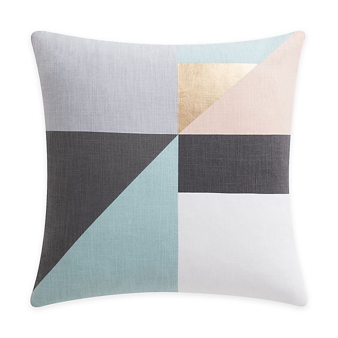 slide 1 of 2, KAS Room Brixton Colorblock Decorative Pillow - Grey, 18 in x 18 in