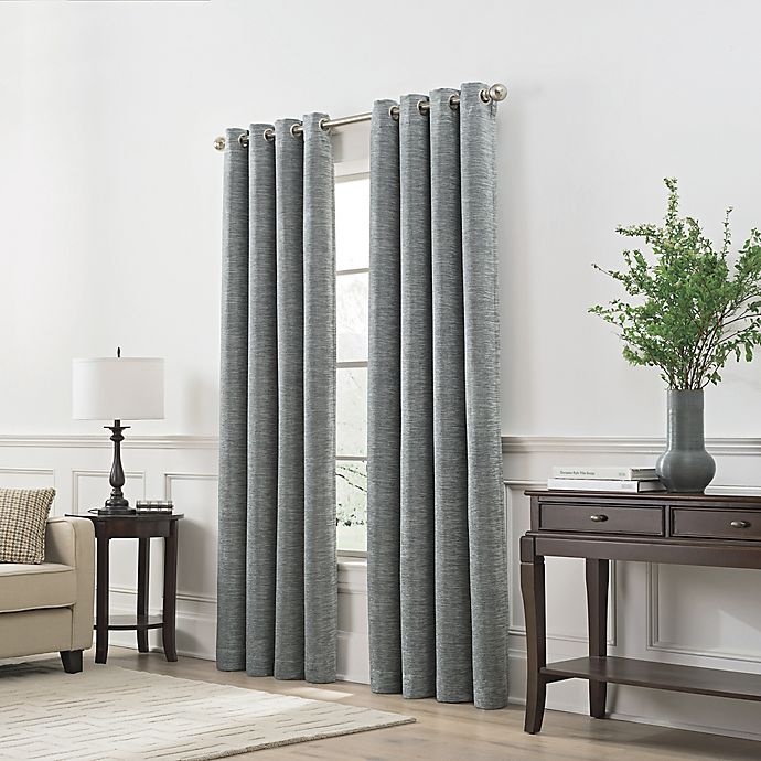 slide 2 of 4, Chantal Grommet Room Darkening Window Curtain Panel - Grey, 108 in