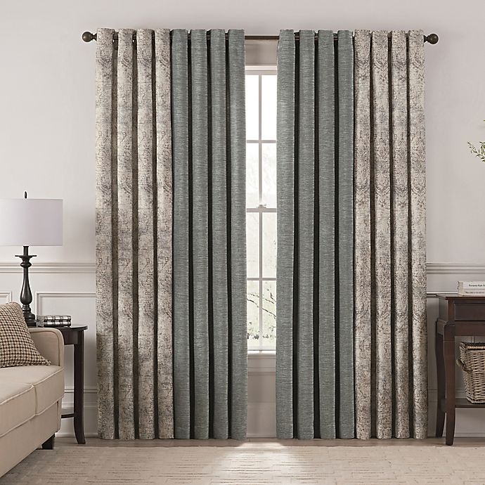 slide 3 of 4, Chantal Grommet Room Darkening Window Curtain Panel - Grey, 108 in