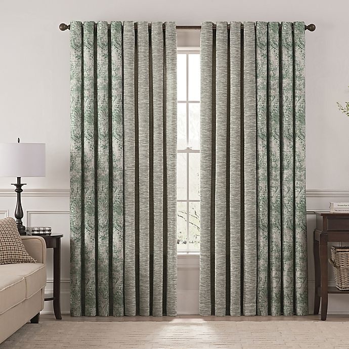 slide 3 of 4, Chantal Printed Grommet Room Darkening Window Curtain Panel - Aegean, 84 in