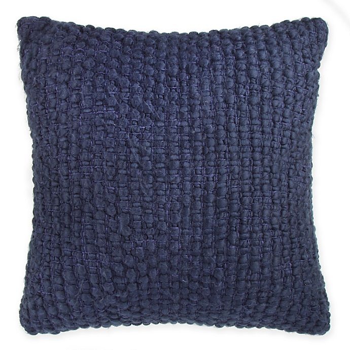 slide 1 of 2, Kenneth Cole Reaction Home Mineral Wool Knit Square Throw Pillow - Navy, 1 ct
