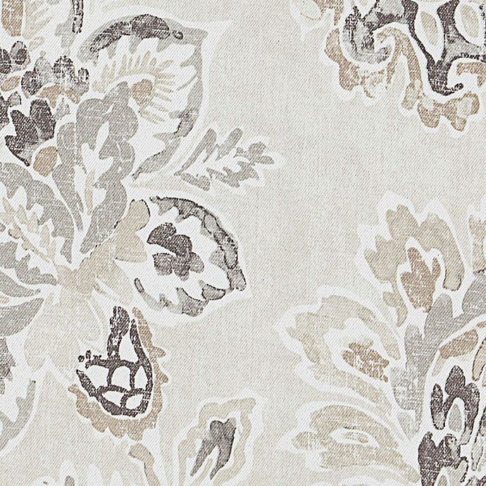 slide 3 of 3, Eclipse Twilight Luna Floral Grommet Room Darkening Window Curtain Panel - Stone, 63 in