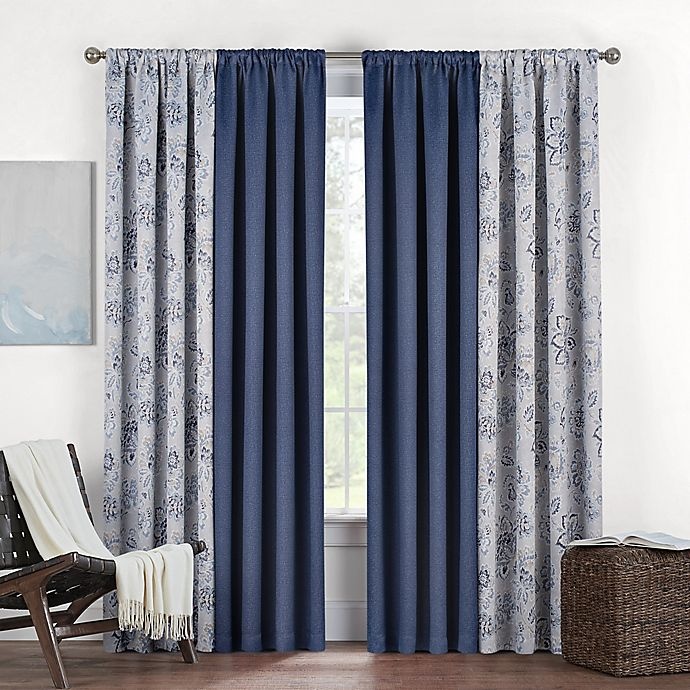 slide 4 of 4, Eclipse Twilight Luna Printed Rod Pocket Window Curtain Panel - Spa, 63 in