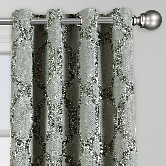 slide 2 of 4, Brookstone Paxton Grommet 100% Blackout Window Curtain Panel - Basil, 108 in