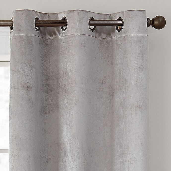 slide 2 of 4, Brookstone Velvet Solid 63-Inch 100% Blackout Window Curtain Panels - Platinum, 2 ct