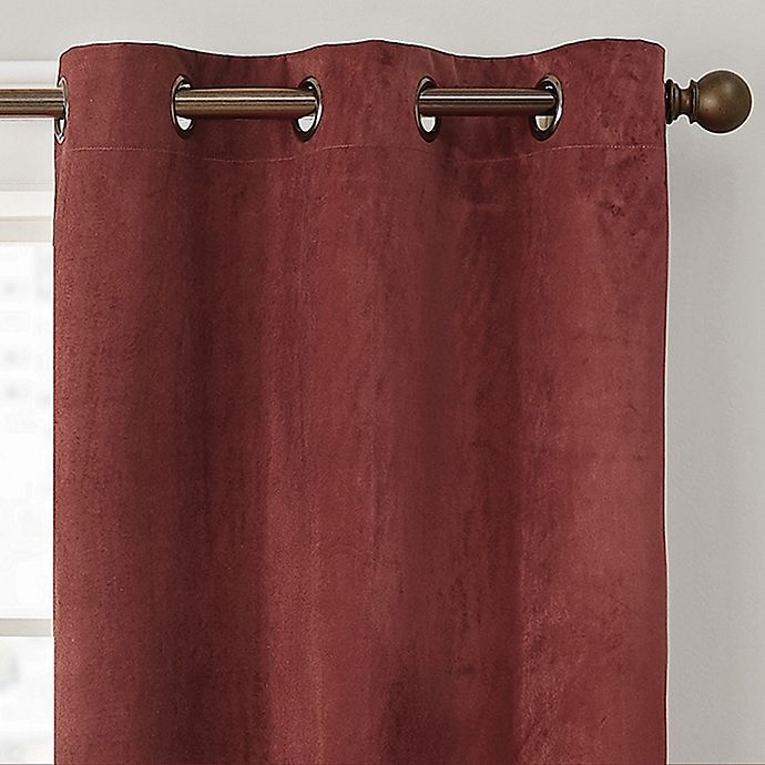 slide 2 of 5, Brookstone Velvet Solid 63-Inch 100% Blackout Window Curtain Panels - Terracotta, 2 ct