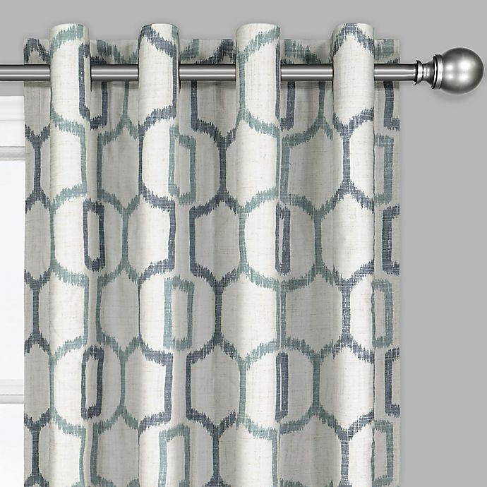 slide 2 of 4, Brookstone Salano Geo Blackout Window Curtain Panel - Spa, 63 in