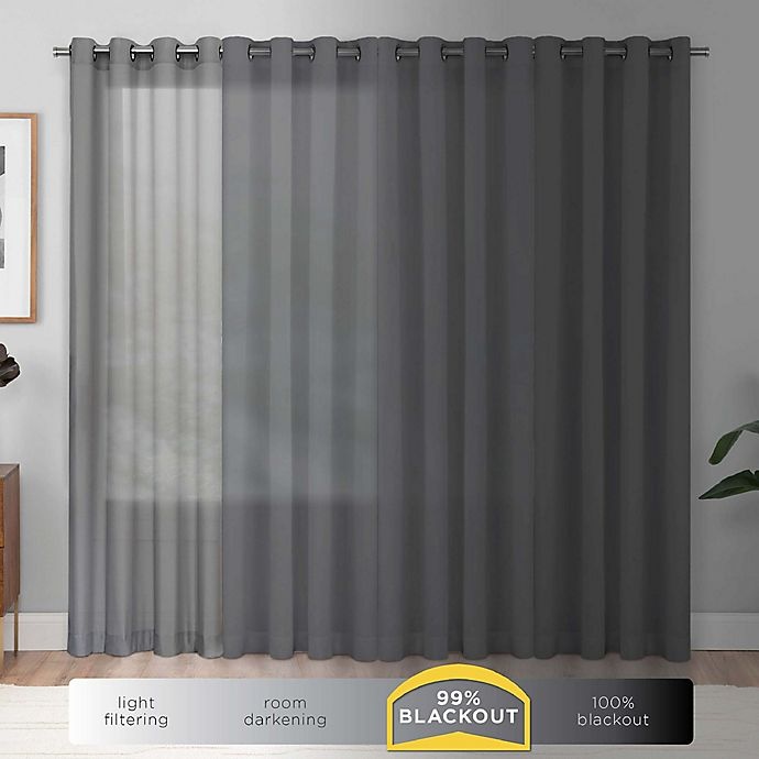 slide 7 of 8, Eclipse Ronneby Grommet Blackout Window Curtain Panel - Light Grey, 95 in