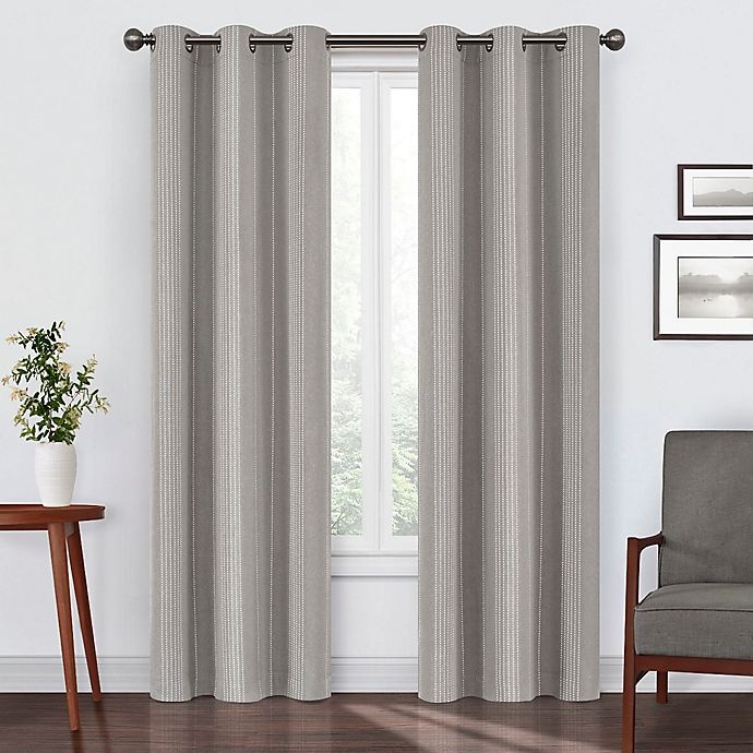 slide 1 of 8, Eclipse Ronneby Grommet Blackout Window Curtain Panel - Light Grey, 95 in