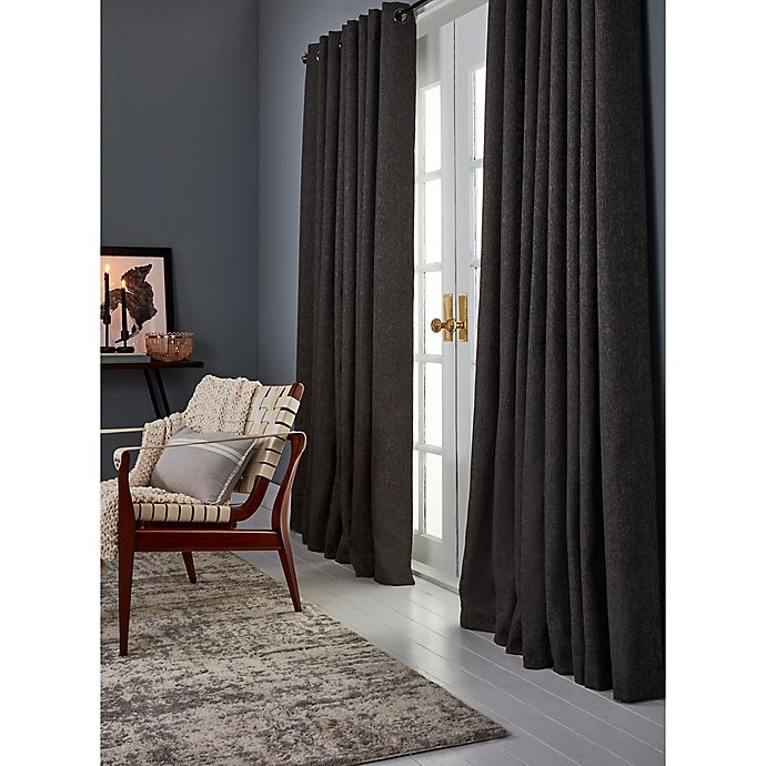 slide 4 of 5, Brookstone Malone Draftblocker Grommet Window Curtain Panel - Indigo, 63 in