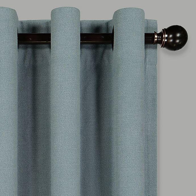 slide 2 of 5, Brookstone Marco Grommet Room Darkening Window Curtain Panel - Spa, 108 in