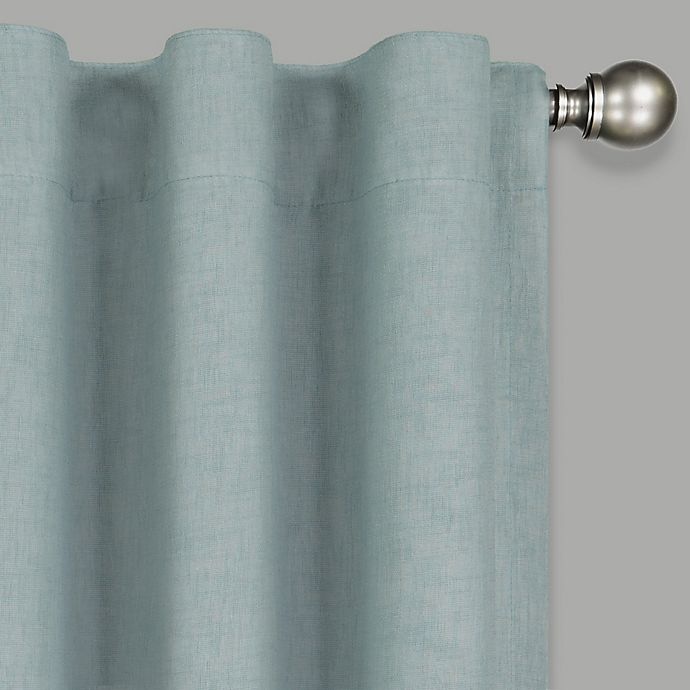 slide 2 of 8, Eclipse Nora Solid Rod Pocket/Back Tab 100% Blackout Window Curtain Panel - Spa, 63 in
