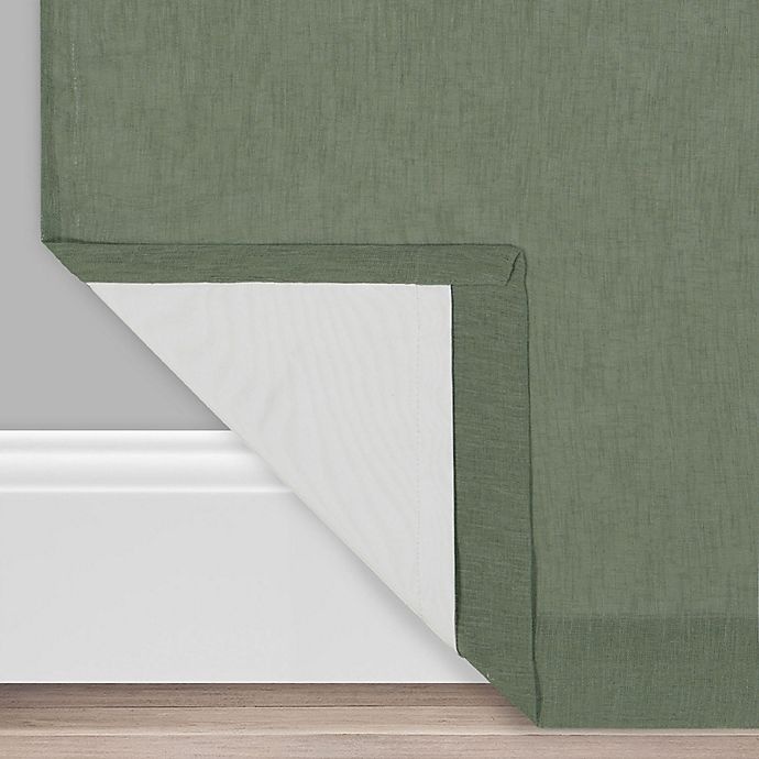 slide 3 of 8, Eclipse Nora Solid Rod Pocket/Back Tab 100% Blackout Window Curtain Panel - Sage, 84 in