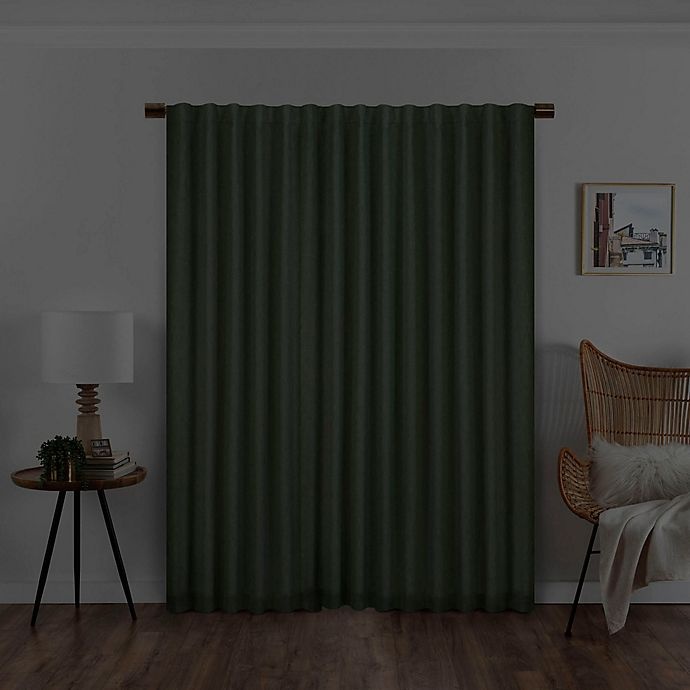 slide 5 of 8, Eclipse Nora Solid Rod Pocket/Back Tab 100% Blackout Window Curtain Panel - Sage, 84 in