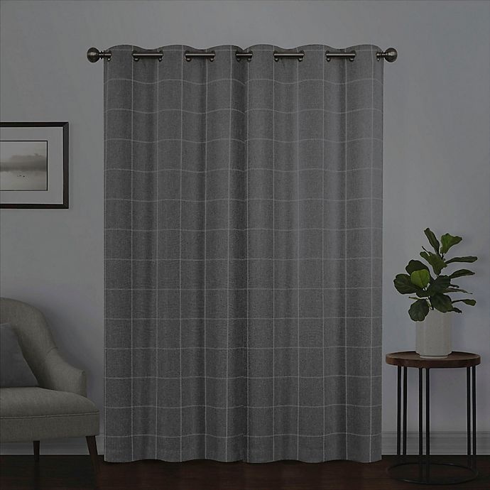slide 2 of 8, Eclipse Peconic Grommet Room Darkening Window Curtain Panel - Grey, 84 in