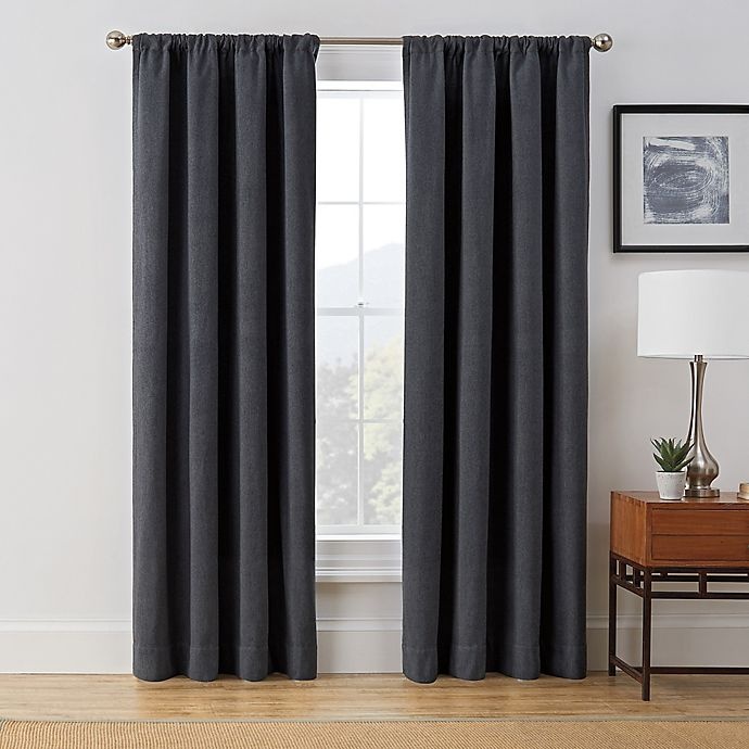 slide 1 of 5, Brookstone Harvey Rod Pocket Room Darkening Window Curtain Panel - Indigo, 84 in