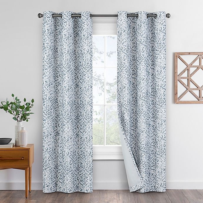slide 1 of 4, Eclipse Pearson 63-Inch Grommet 100% Blackout Window Curtain Panels - Indigo, 2 ct; 63 in