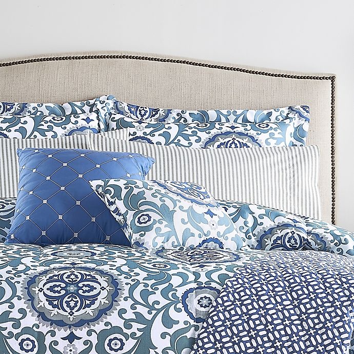 slide 2 of 5, Waverly Medallion Full Comforter Set - Blue, 10 ct