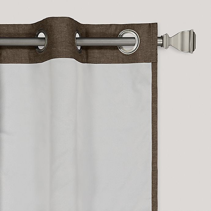 slide 5 of 7, Wamsutta Collective Asher Chambray Grommet Blackout Window Curtain Panel - Taupe, 108 in