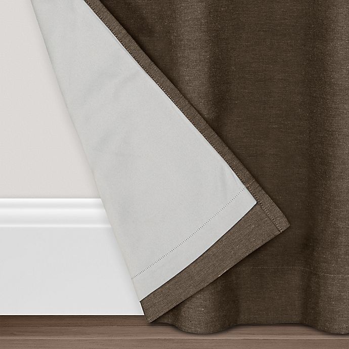 slide 7 of 7, Wamsutta Collective Asher Chambray Grommet Blackout Window Curtain Panel - Taupe, 108 in