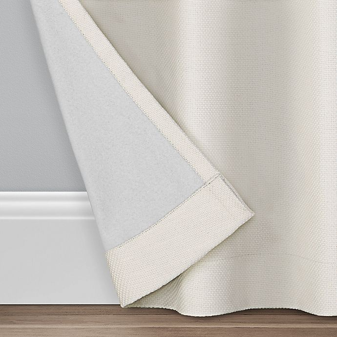 slide 4 of 4, Brookstone Saville Grommet 100% Blackout Window Curtain Panel - Ivory, 95 in